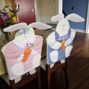 Easter bunny chair back covers. There are 4, two boys, two girls.